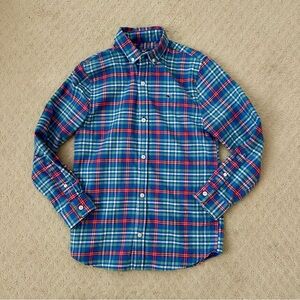Boys Vineyard Vines Flannel Shirt - Blue and Red size Small